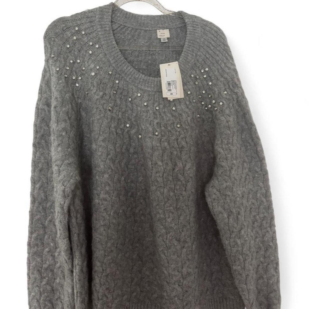 New with tags A New Day gray cable knit sweater in women's plus size 3X